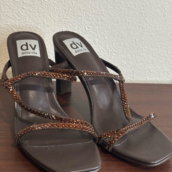 DV by Dolce Vita Dark Brown Strappy Heels - Picture 2 of 6